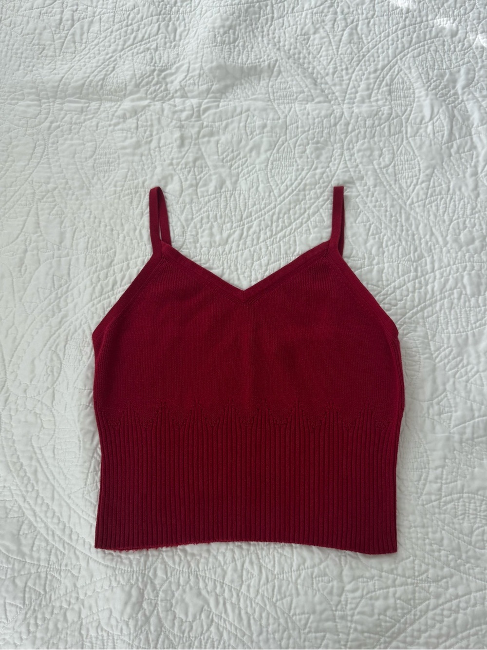 Blue Asphalt Deep Wine Ribbed V-Neck Cami